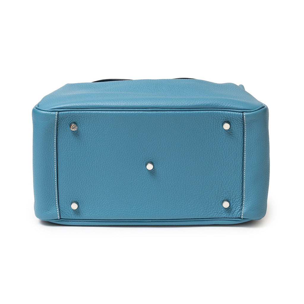 Hermès Lindy 34 Blue Jean Clemence Palladium Hardware