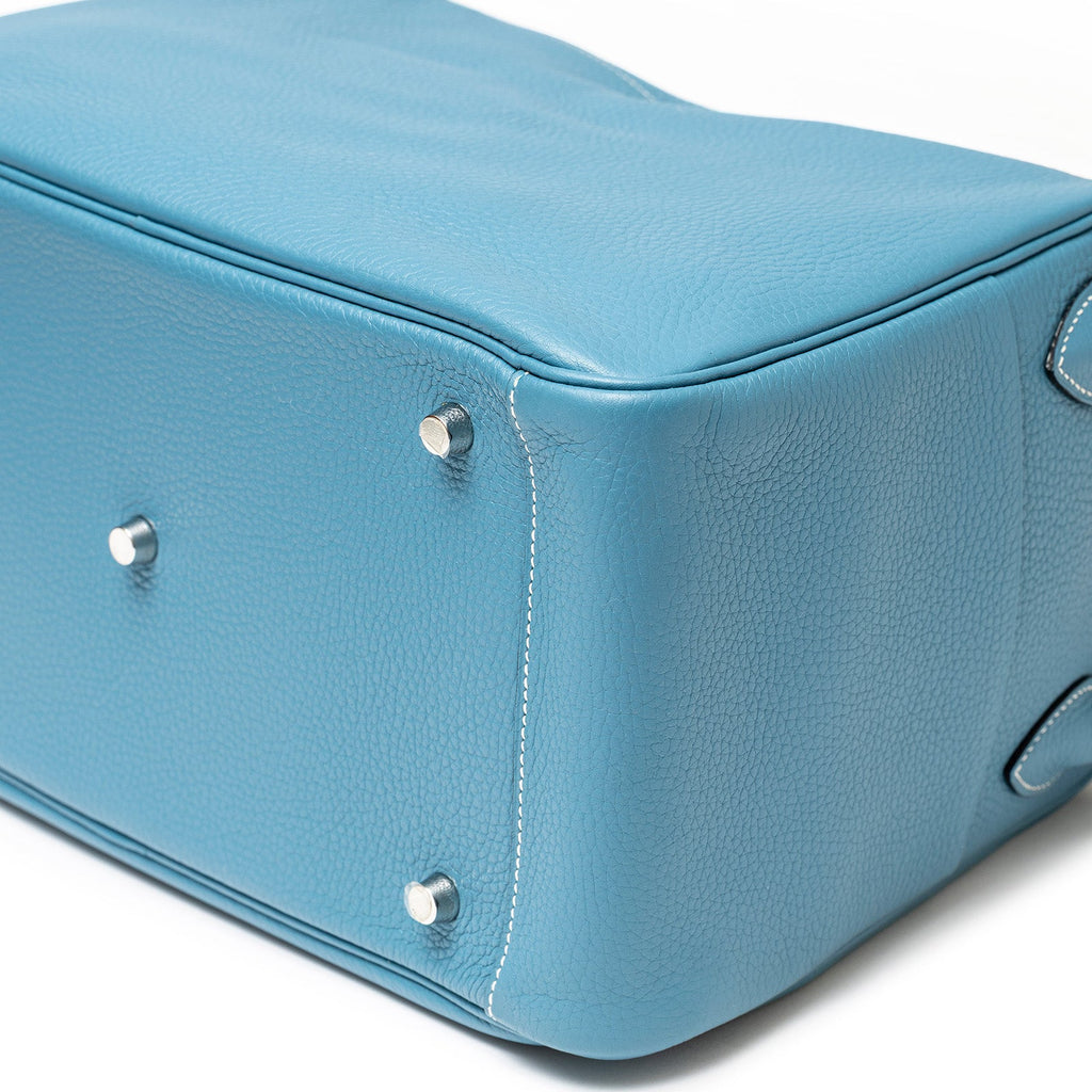 Hermès Lindy 34 Blue Jean Clemence Palladium Hardware