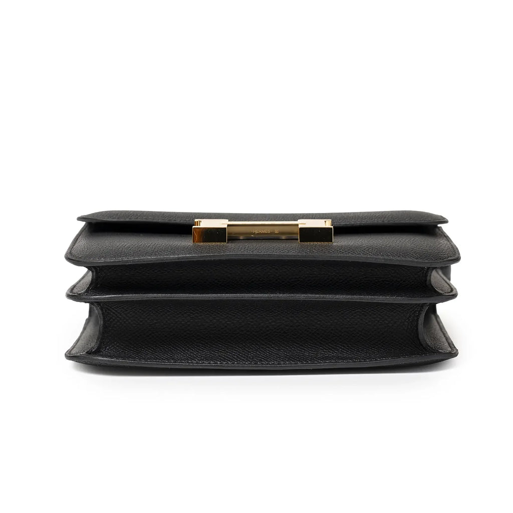 Hermès Mini Constance 18 Black Epsom Gold Hardware