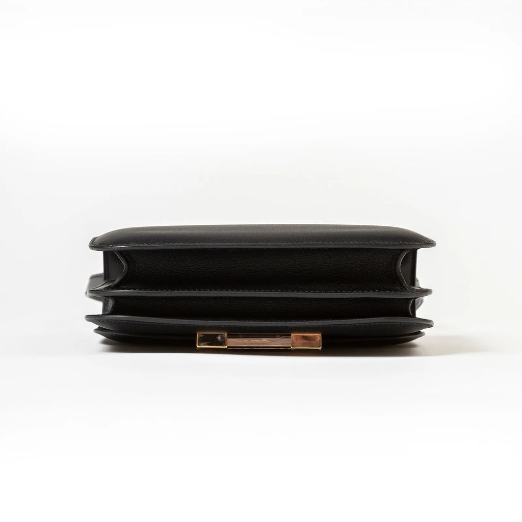 Hermès Mini Constance 18 Black Swift Rose Gold Hardware