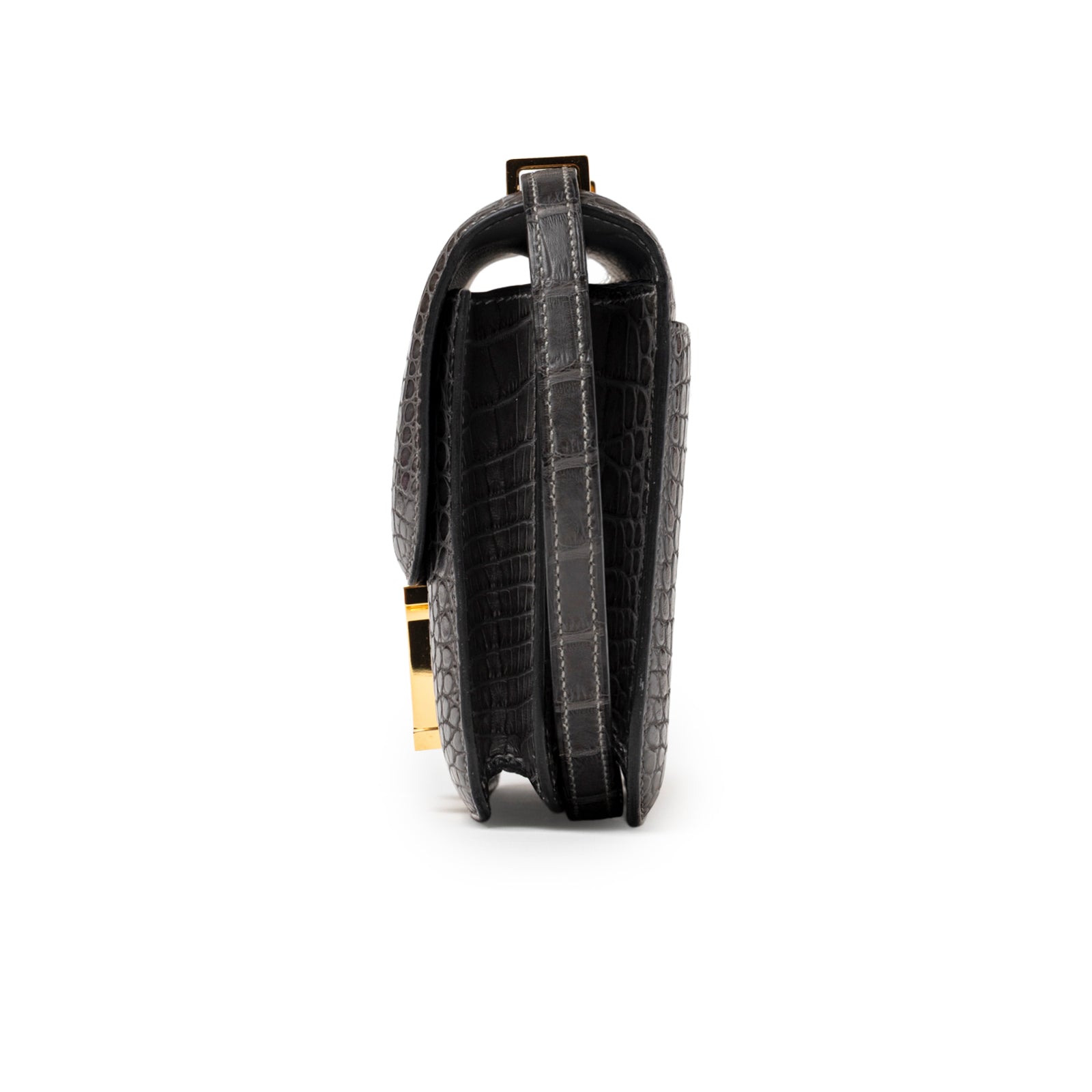Hermès Mini Constance 18 Graphite Matte Alligator Gold Hardware
