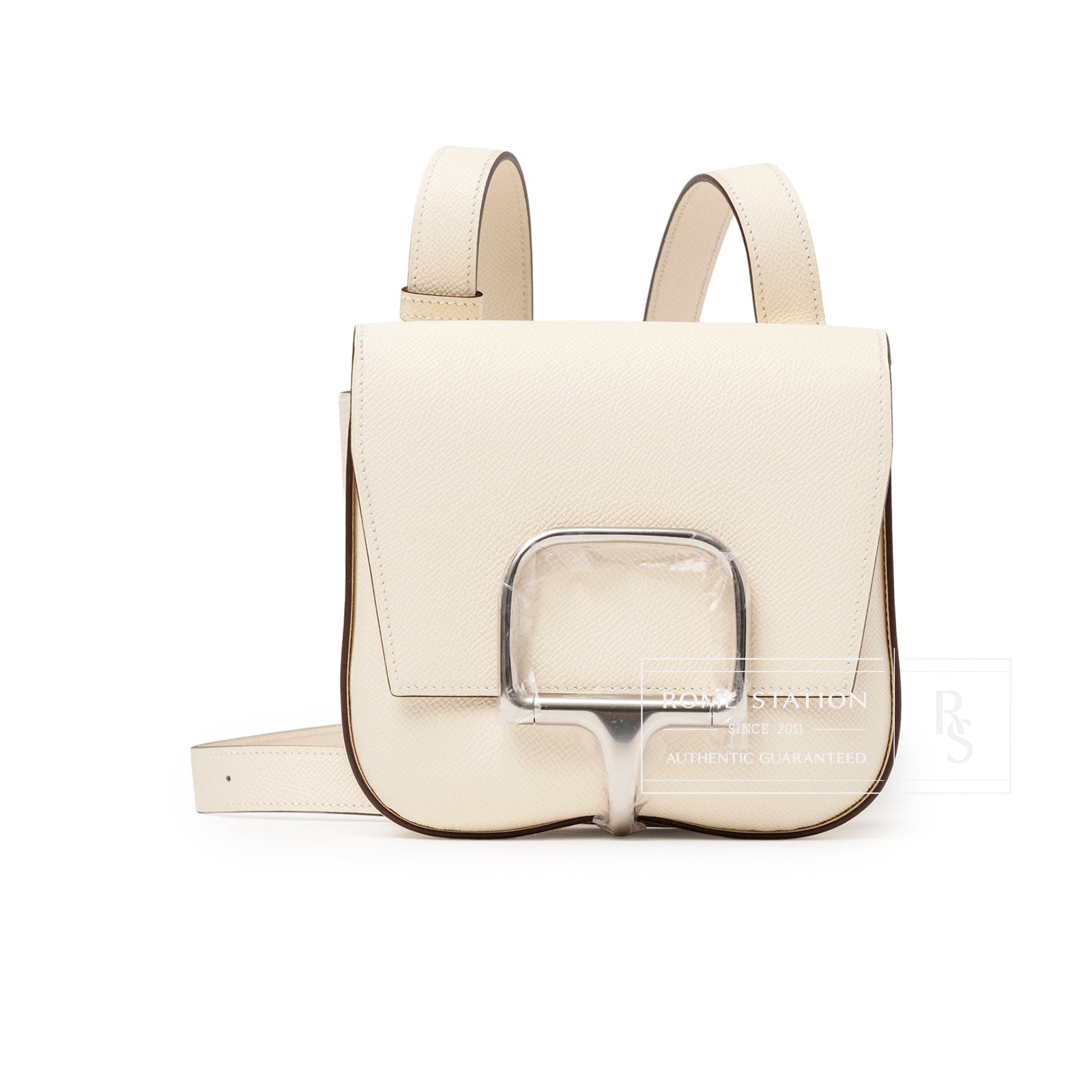 Hermès Mini Della Cavalleria Craie Epsom Palladium Hardware