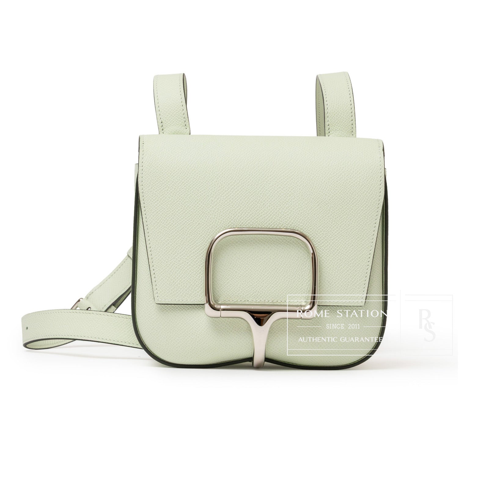 Hermès Mini Della Cavalleria Mini Vert Fizz Epsom Palladium Hardware