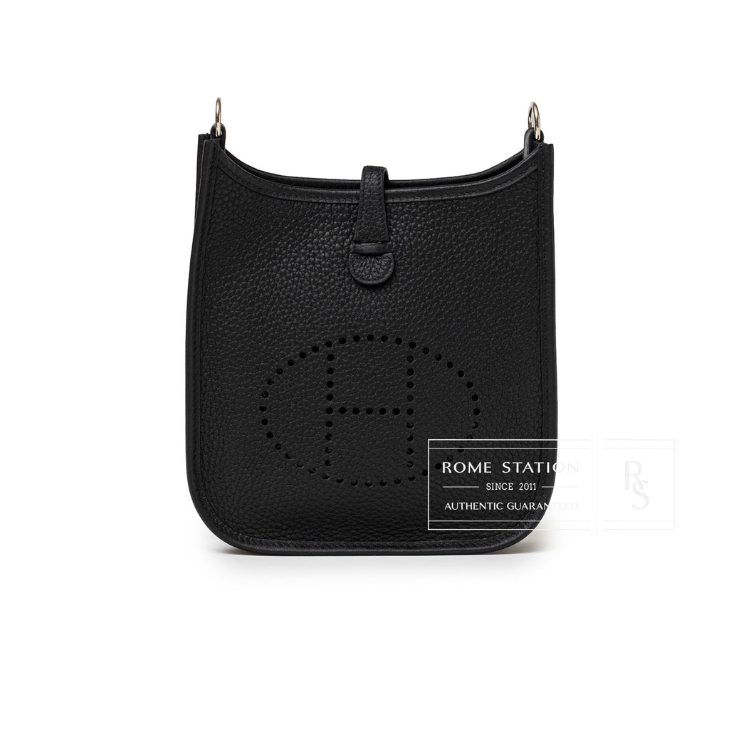 Hermès Mini Evelyne Black Clemence Palladium Hardware