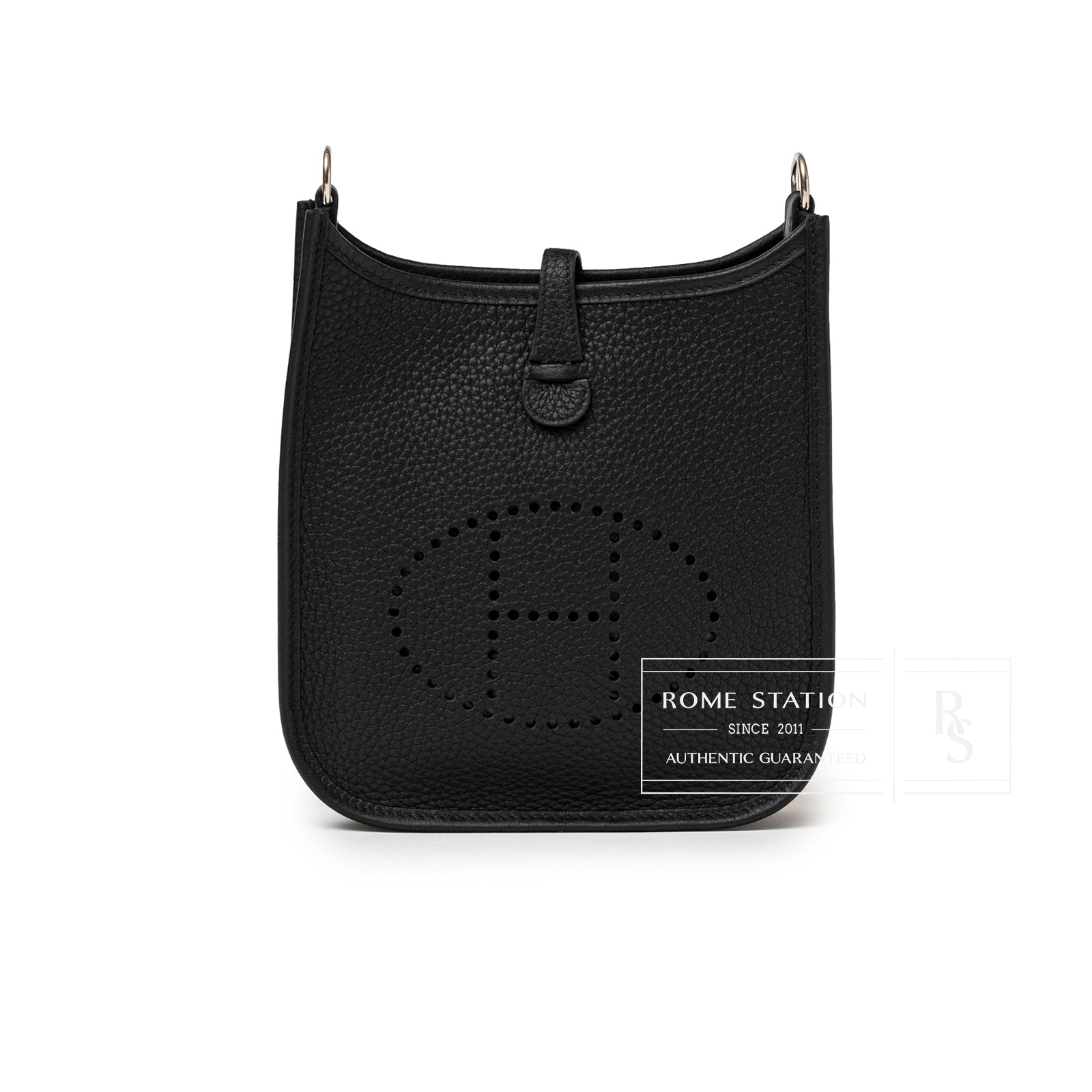 Hermès Mini Evelyne Black Clemence Palladium Hardware