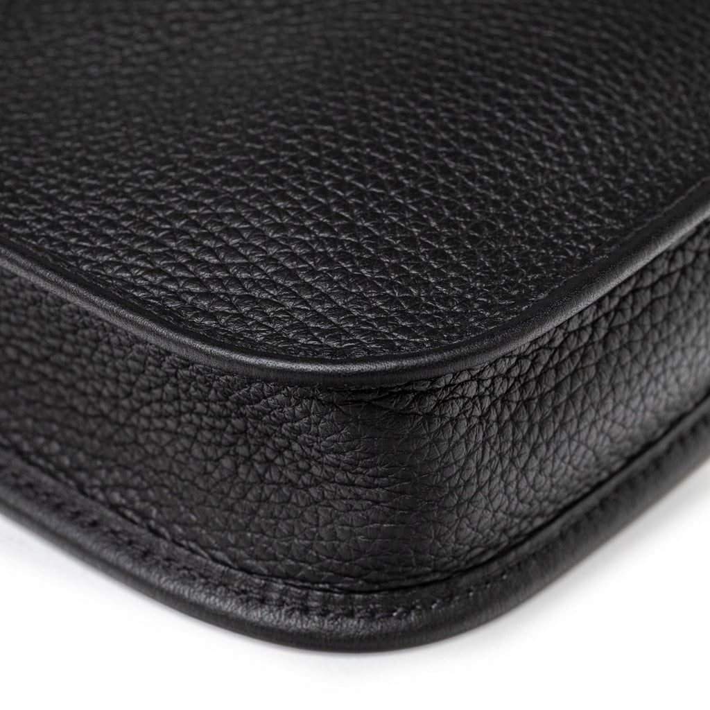 Hermès Mini Evelyne Black Clemence Palladium Hardware