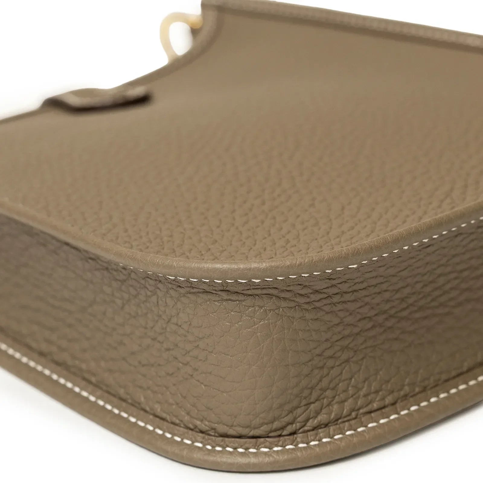 Hermès Mini Evelyne Etoupe Blue Indigo Clemence Gold Hardware