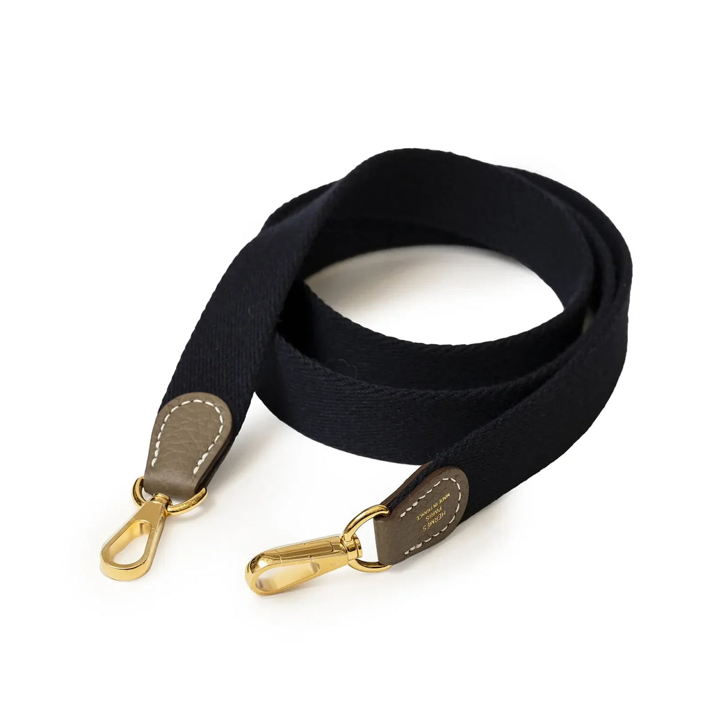 Hermès Mini Evelyne Etoupe Blue Indigo Clemence Gold Hardware