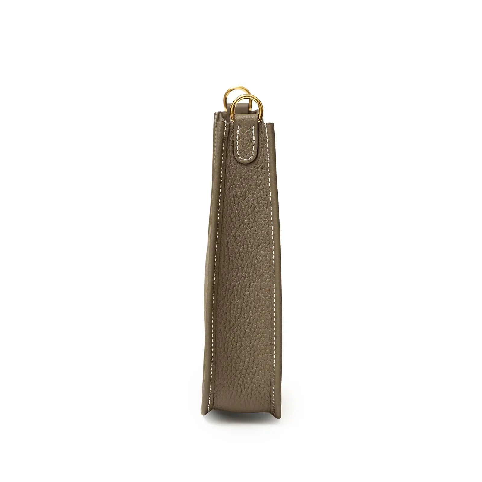 Hermès Mini Evelyne Etoupe Blue Indigo Clemence Gold Hardware