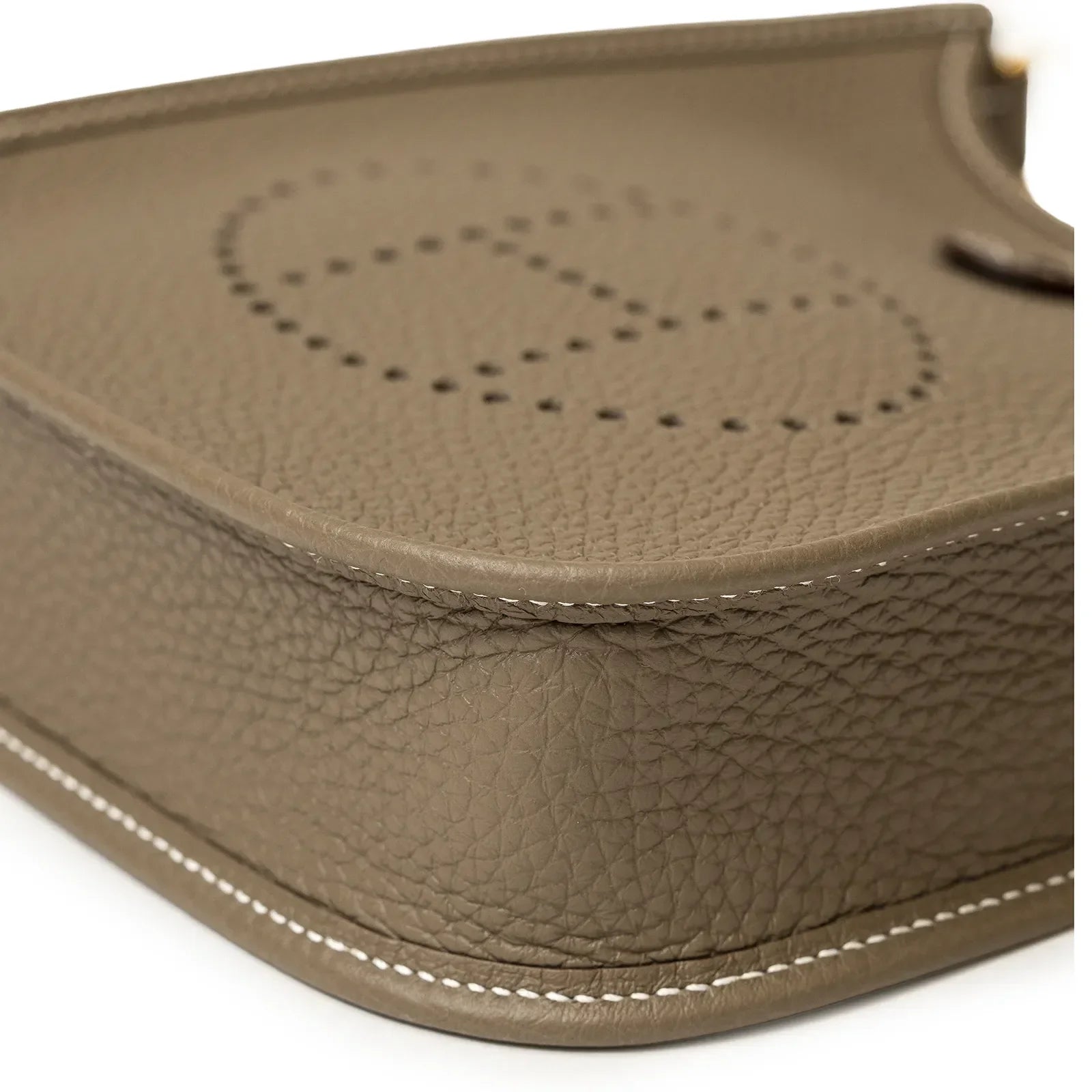 Hermès Mini Evelyne Etoupe Blue Indigo Clemence Gold Hardware