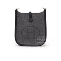Hermès Mini Evelyne Gris Moyen/Black Feutre Palladium Hardware
