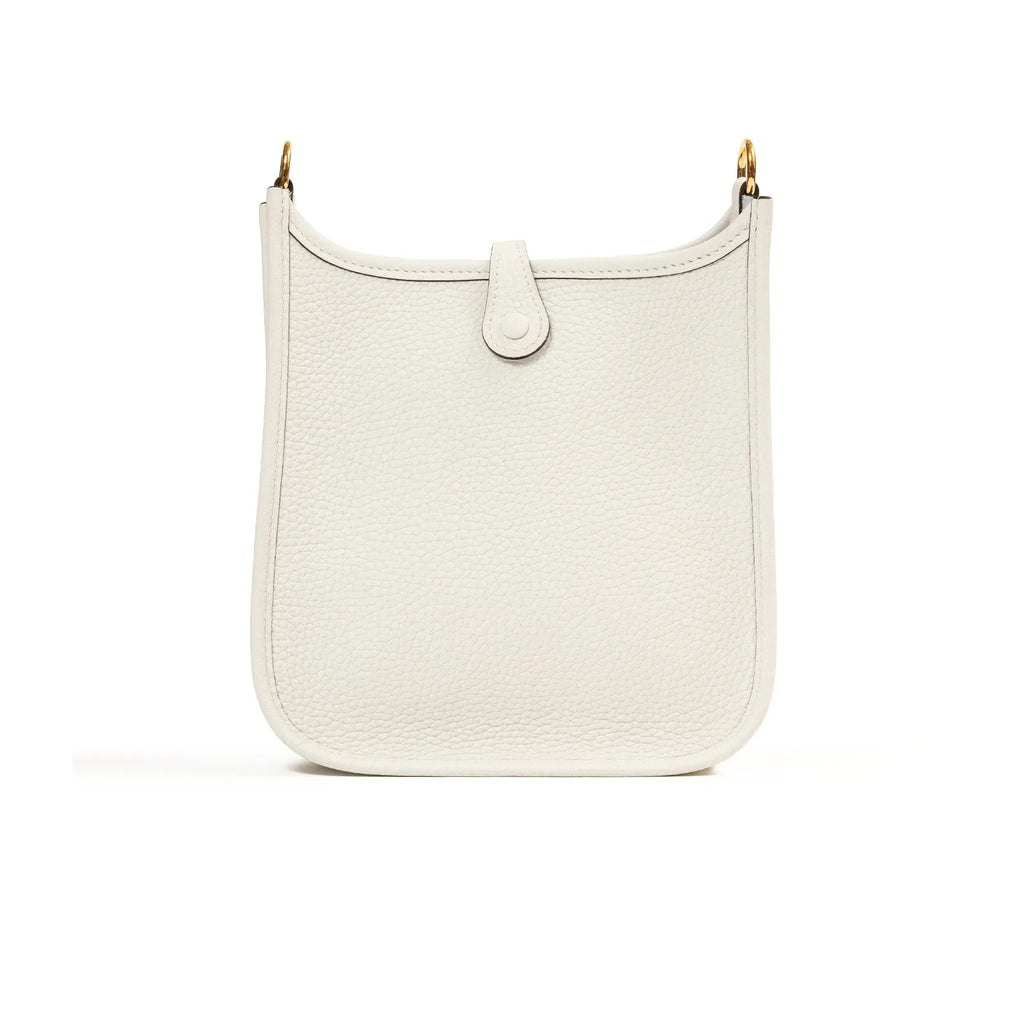 Hermès Mini Evelyne New White Clemence Gold Hardware