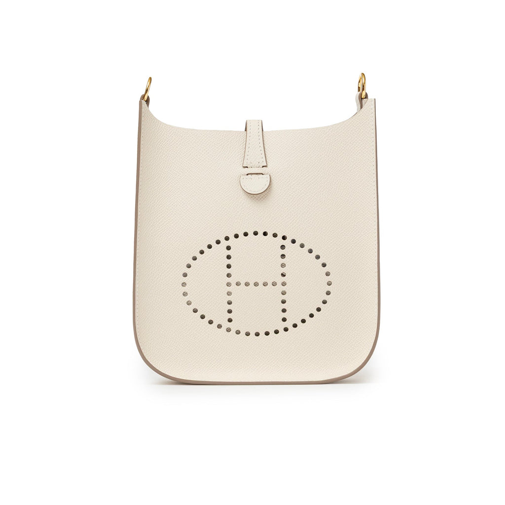 Hermès Mini Evelyne Sellier Craie Epsom Gold Hardware