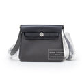 Hermès Mini Herbag Zip 20 Ardoise Toile and Vache Hunter Palladium Hardware