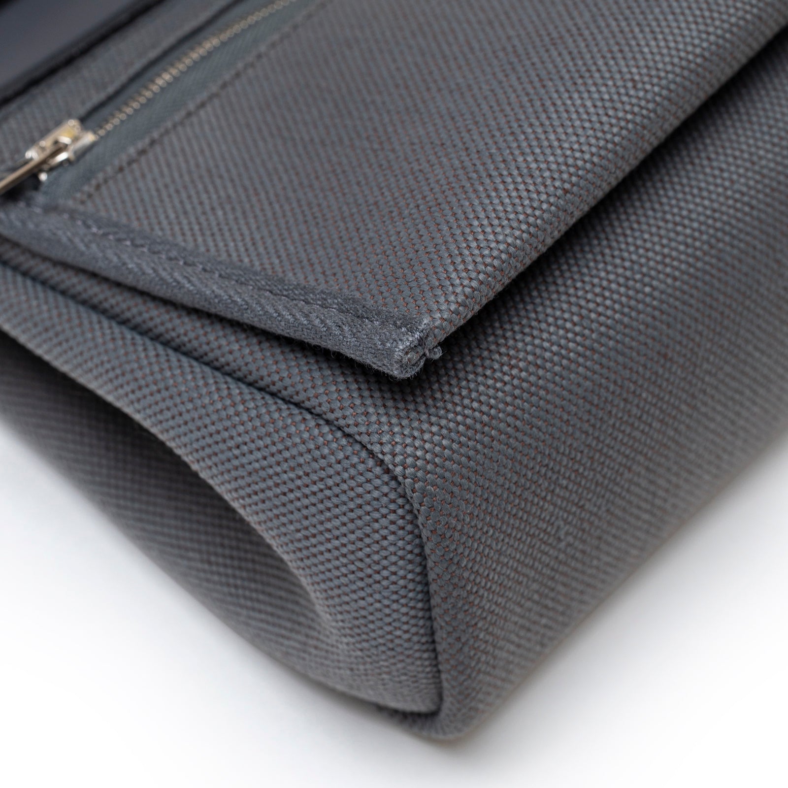 Hermès Mini Herbag Zip 20 Ardoise Toile and Vache Hunter Palladium Hardware