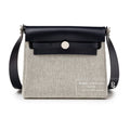 Hermès Mini Herbag Zip 20 Ecru-Black Blue Indigo Toile and Vache Hunter Palladium Hardware