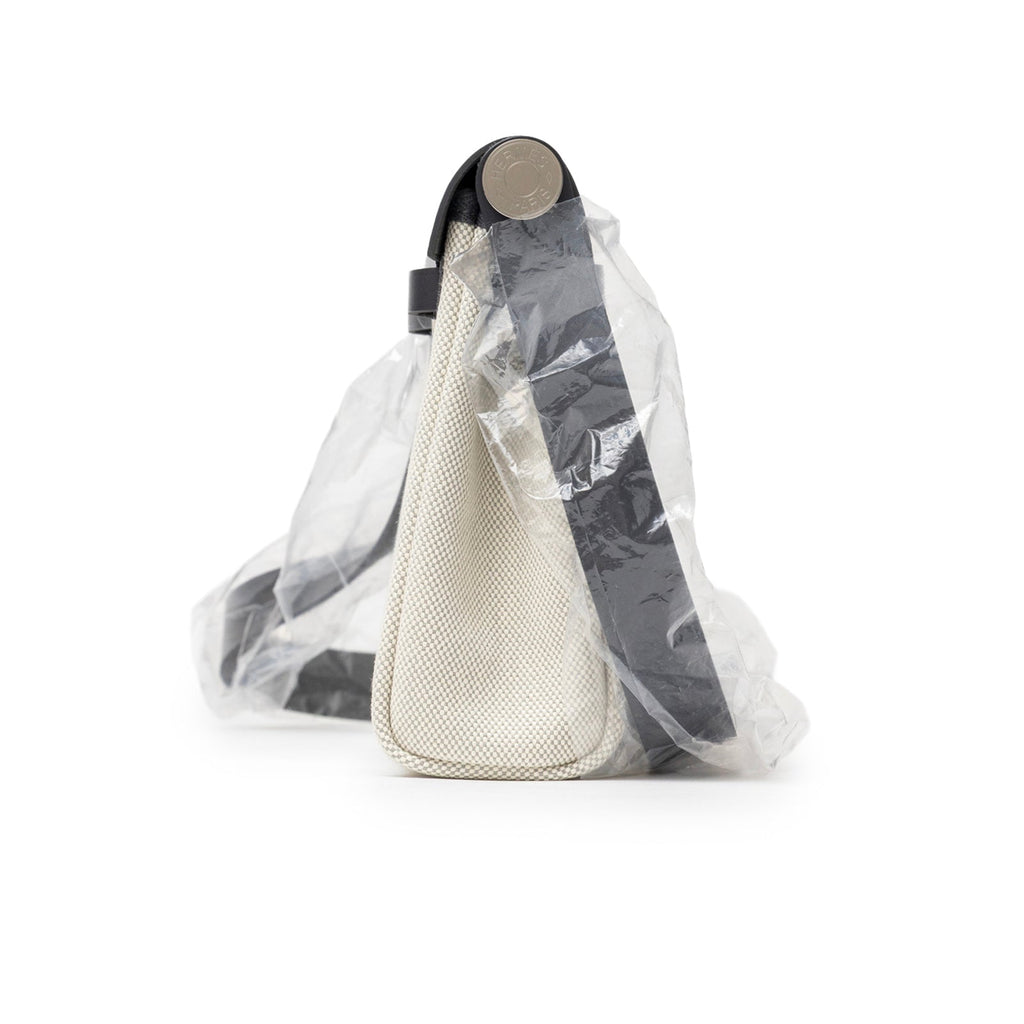 Hermès Mini Herbag Zip 20 Ecru-Blue Glacier/Ardoise Toile and Vache Hunter Palladium Hardware