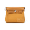 Hermès Mini Herbag Zip 20 Naturel Sable Toile and Vache Hunter Palladium Hardware