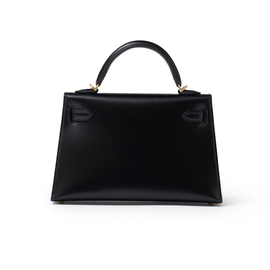 Hermès Mini Kelly II Sellier 20 Black Box Gold Hardware
