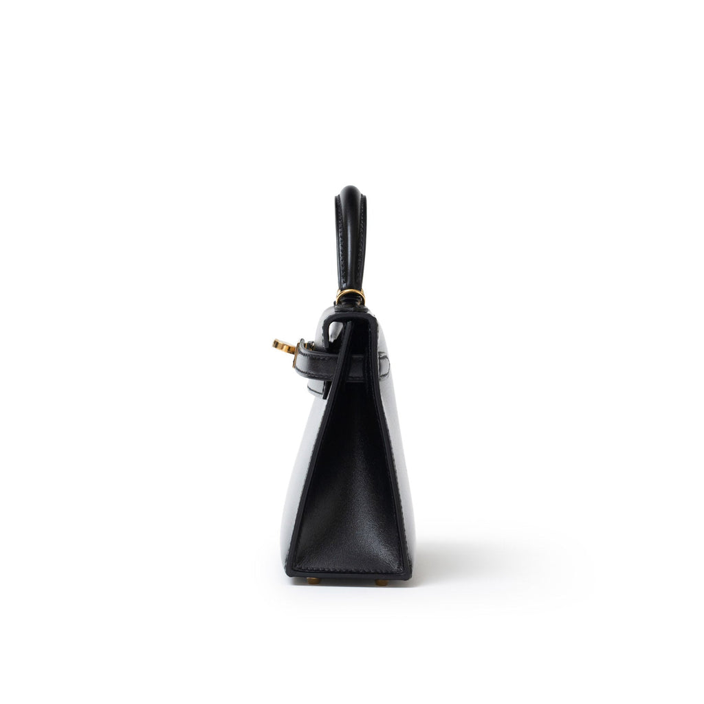 Hermès Mini Kelly II Sellier 20 Black Box Gold Hardware