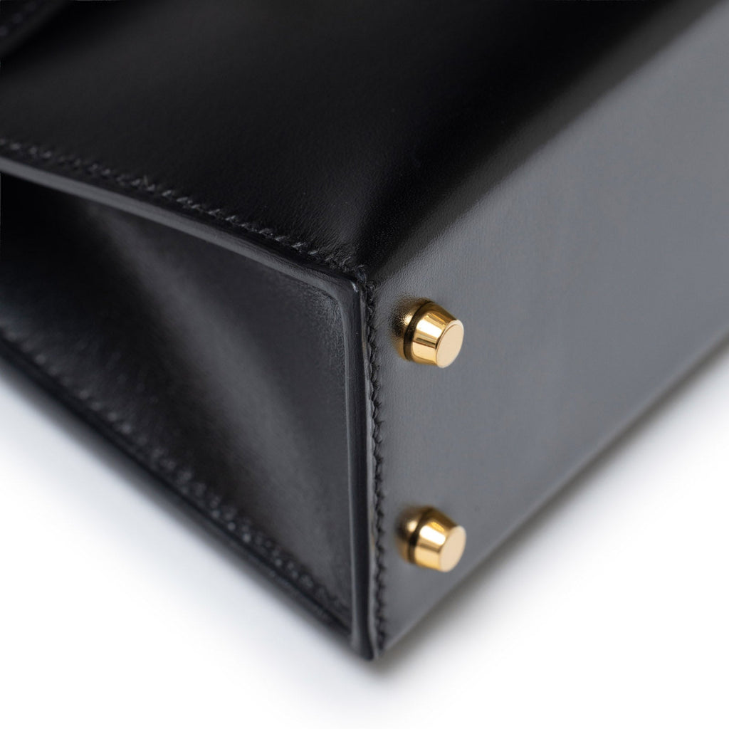 Hermès Mini Kelly II Sellier 20 Black Box Gold Hardware