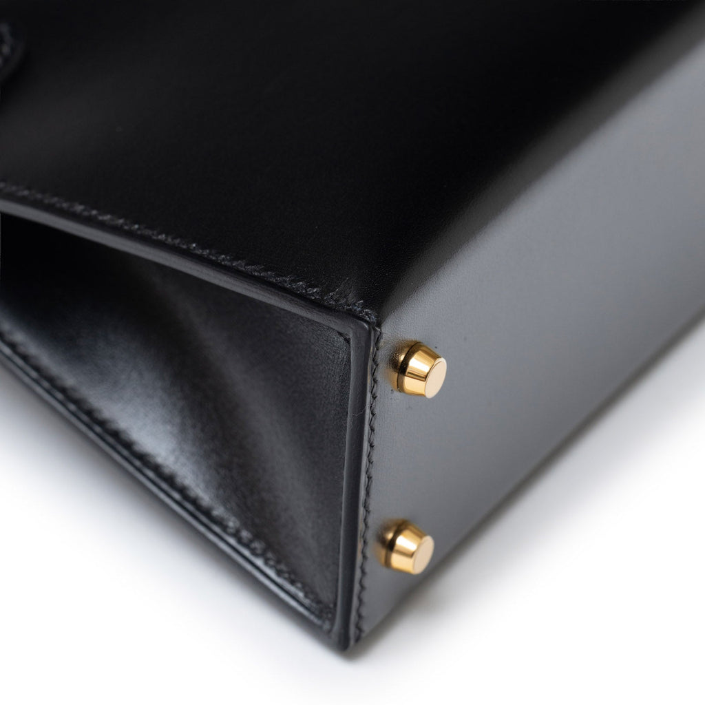 Hermès Mini Kelly II Sellier 20 Black Box Gold Hardware