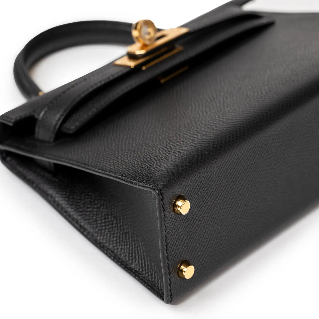 Hermès Mini Kelly II Sellier 20 Black Epsom Gold Hardware