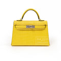 Hermès Mini Kelly II Sellier 20 Mimosa Matte Alligator Palladium Hardware