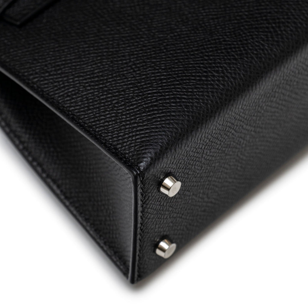 Hermès Mini Kelly II Sellier Black Epsom Palladium Hardware