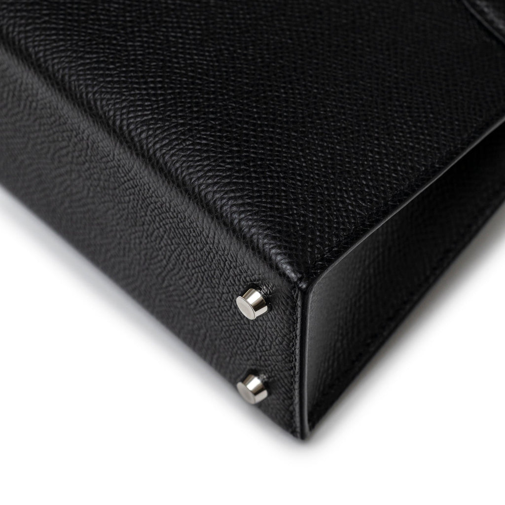 Hermès Mini Kelly II Sellier Black Epsom Palladium Hardware