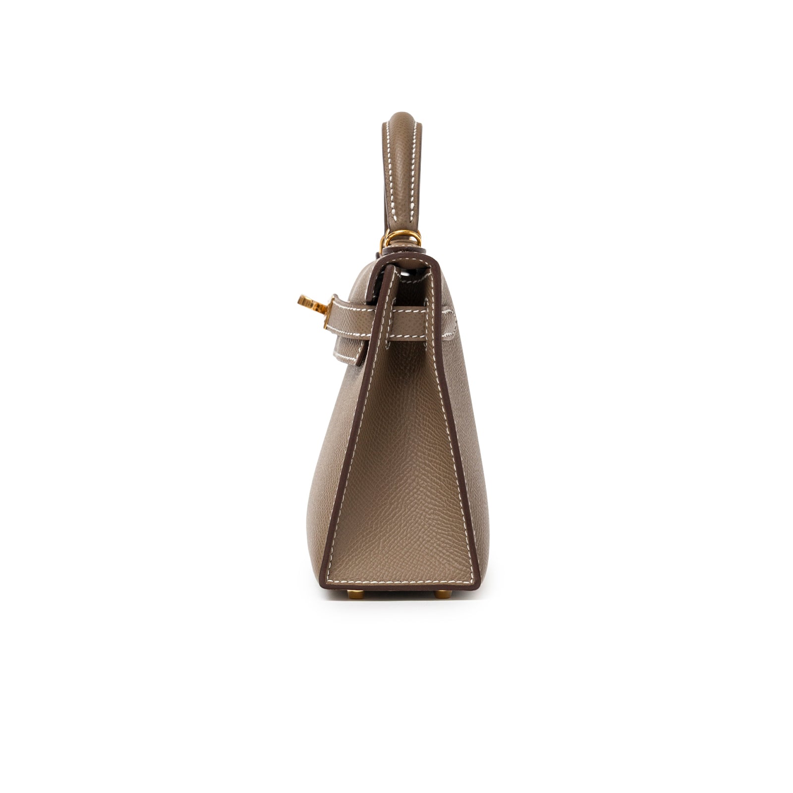 Hermès Mini Kelly II Sellier Etoupe Epsom Gold Hardware