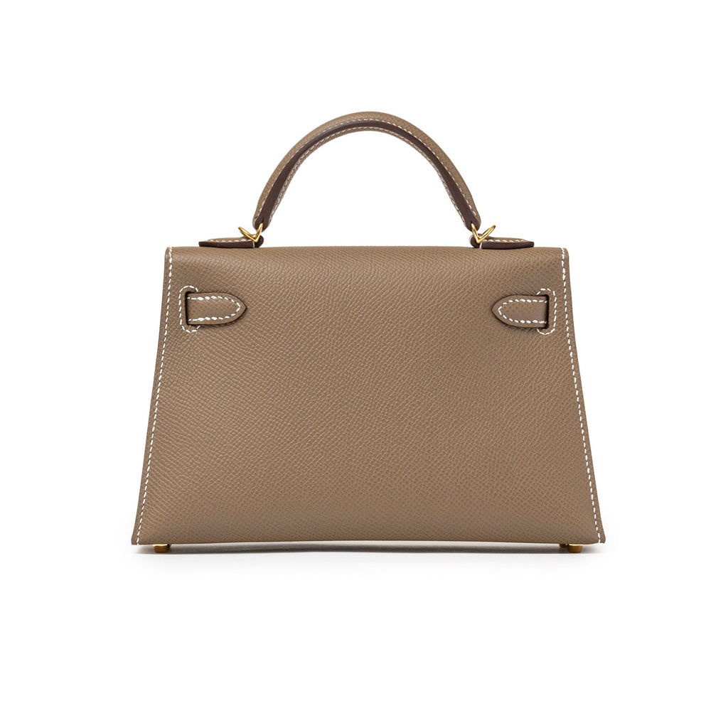 Hermès Mini Kelly II Sellier Etoupe Epsom Gold Hardware
