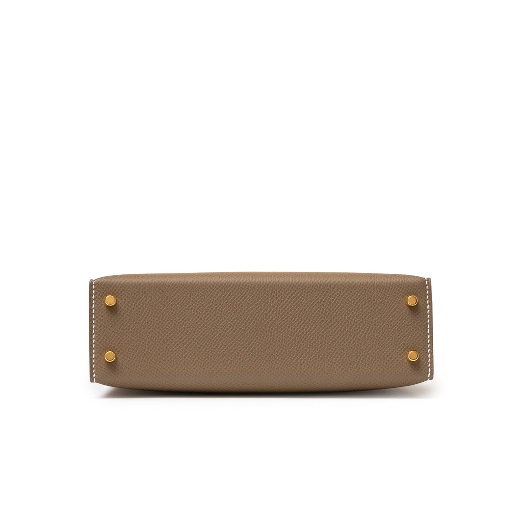 Hermès Mini Kelly II Sellier Etoupe Epsom Gold Hardware