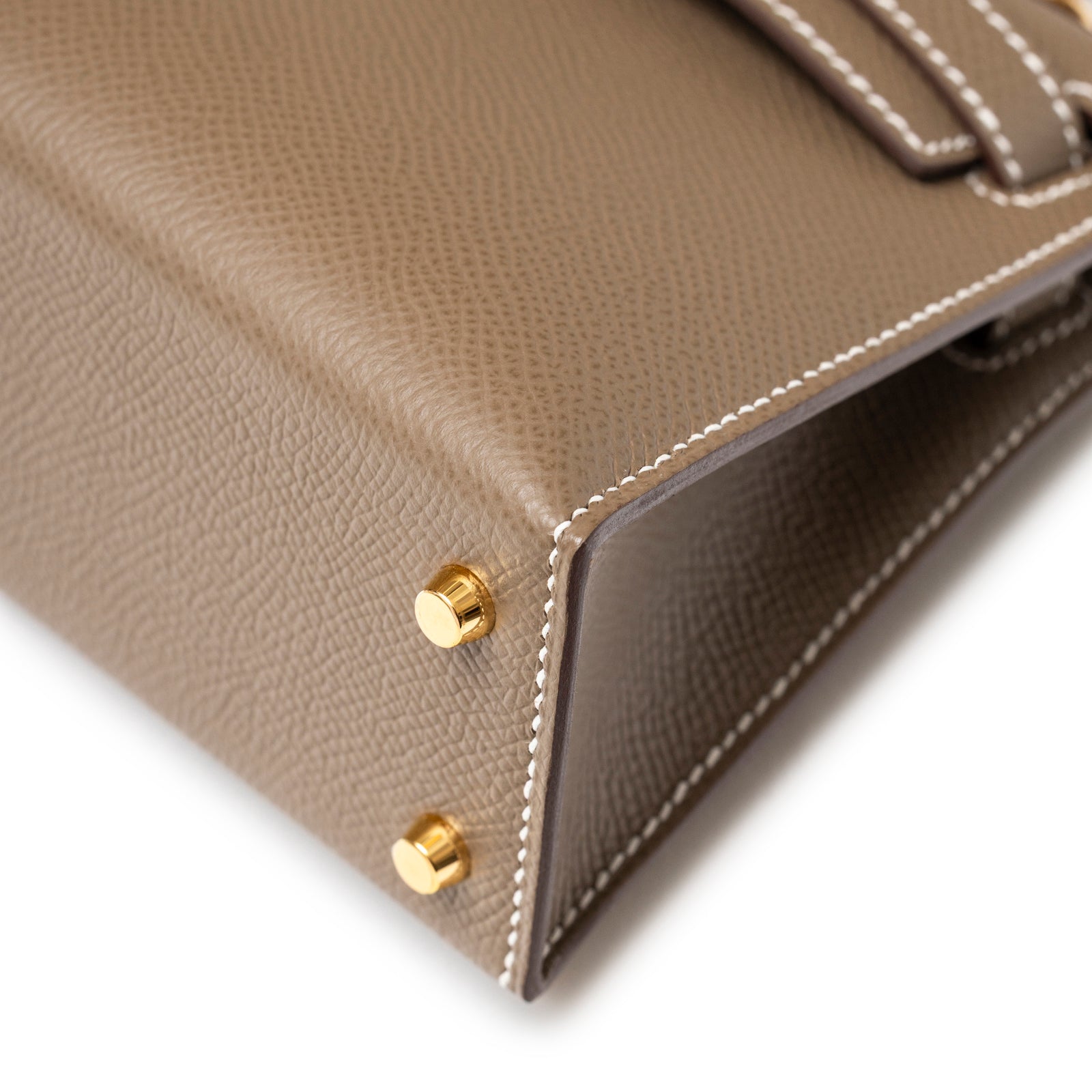 Hermès Mini Kelly II Sellier Etoupe Epsom Gold Hardware