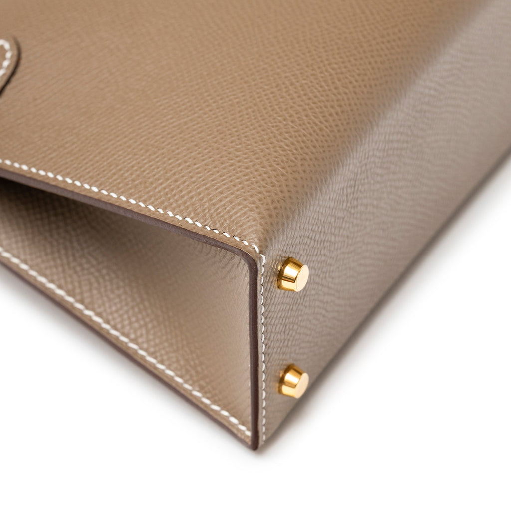 Hermès Mini Kelly II Sellier Etoupe Epsom Gold Hardware