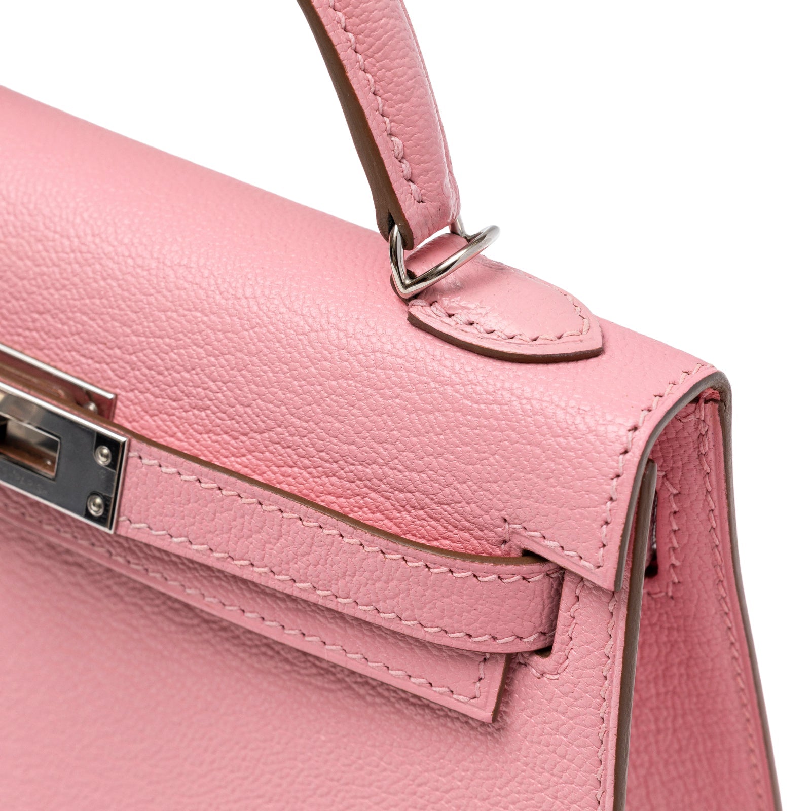 Hermès Mini Kelly II Sellier Rose Confetti Chevre Mysore Palladium Hardware