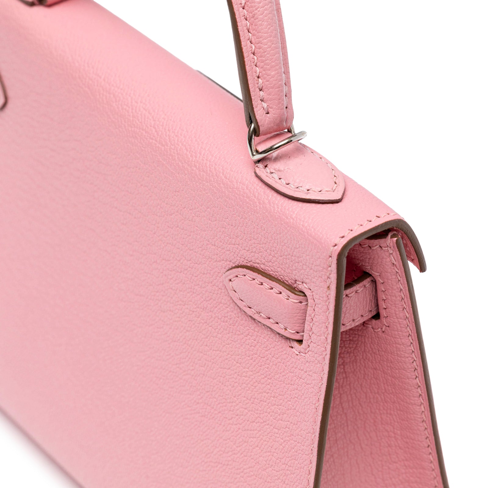 Hermès Mini Kelly II Sellier Rose Confetti Chevre Mysore Palladium Hardware