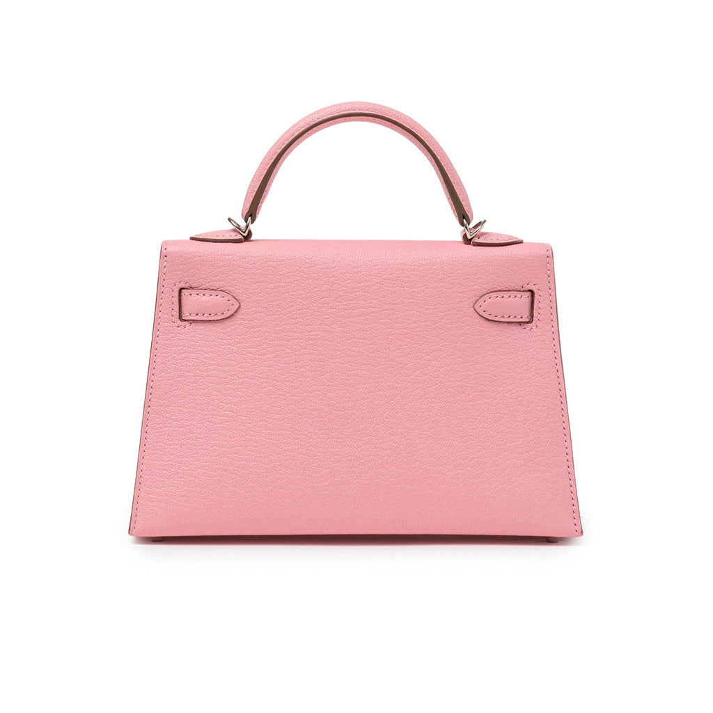 Hermès Mini Kelly II Sellier Rose Confetti Chevre Mysore Palladium Hardware
