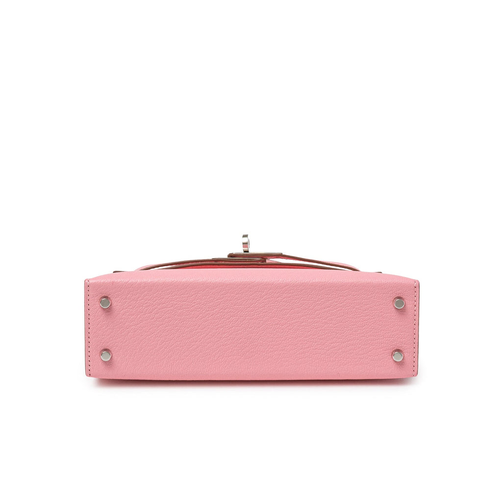 Hermès Mini Kelly II Sellier Rose Confetti Chevre Mysore Palladium Hardware