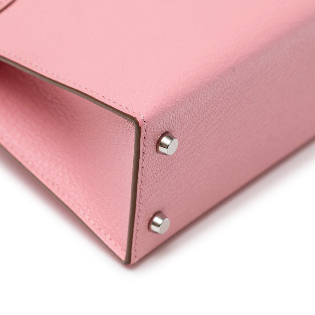 Hermès Mini Kelly II Sellier Rose Confetti Chevre Mysore Palladium Hardware