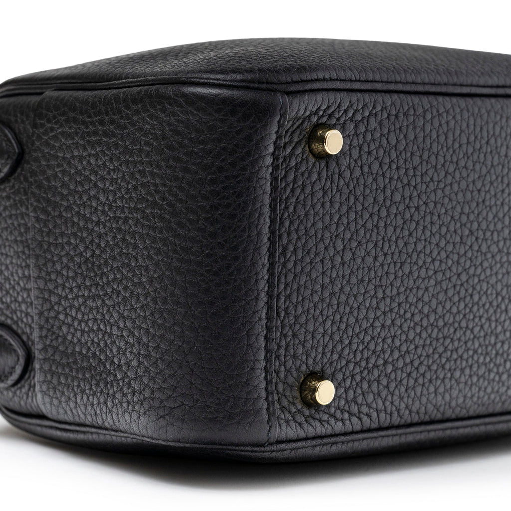 Hermès Mini Lindy I Black Clemence Gold Hardware