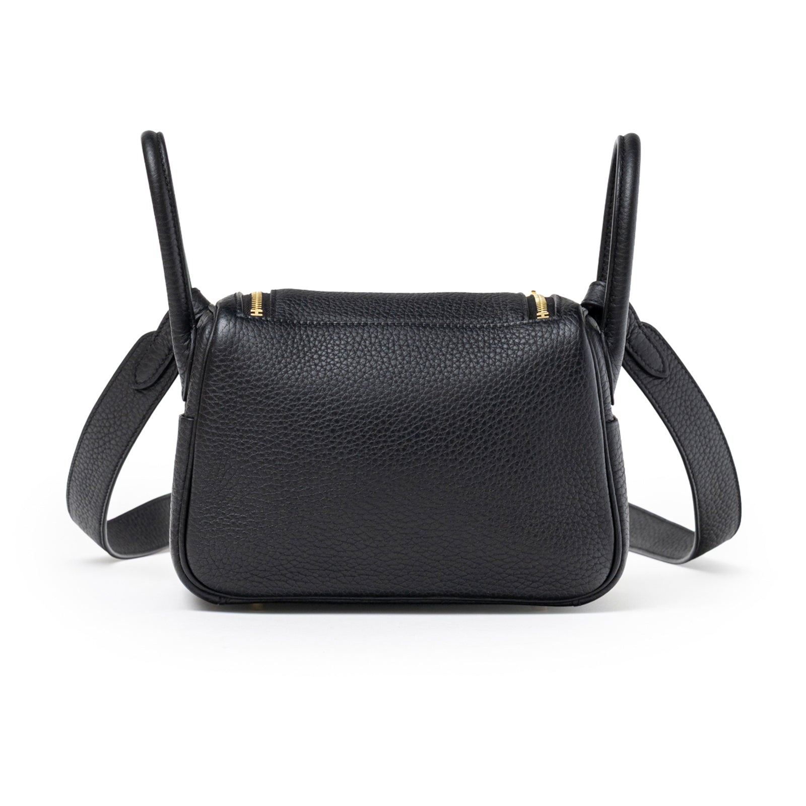 Hermès Mini Lindy I Black Clemence Gold Hardware