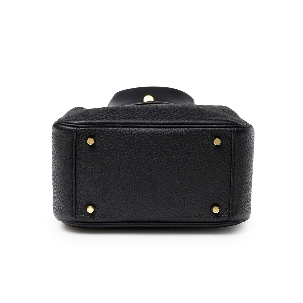 Hermès Mini Lindy I Black Clemence Gold Hardware
