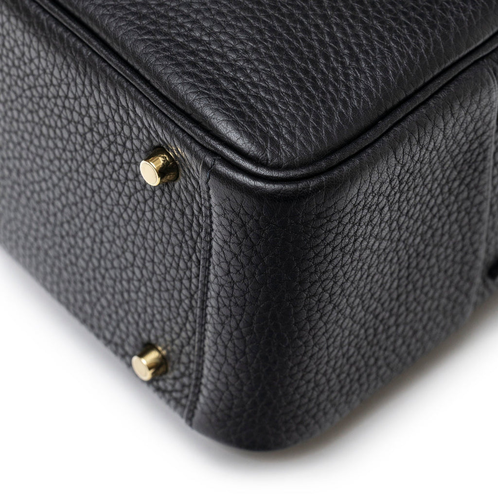 Hermès Mini Lindy I Black Clemence Gold Hardware