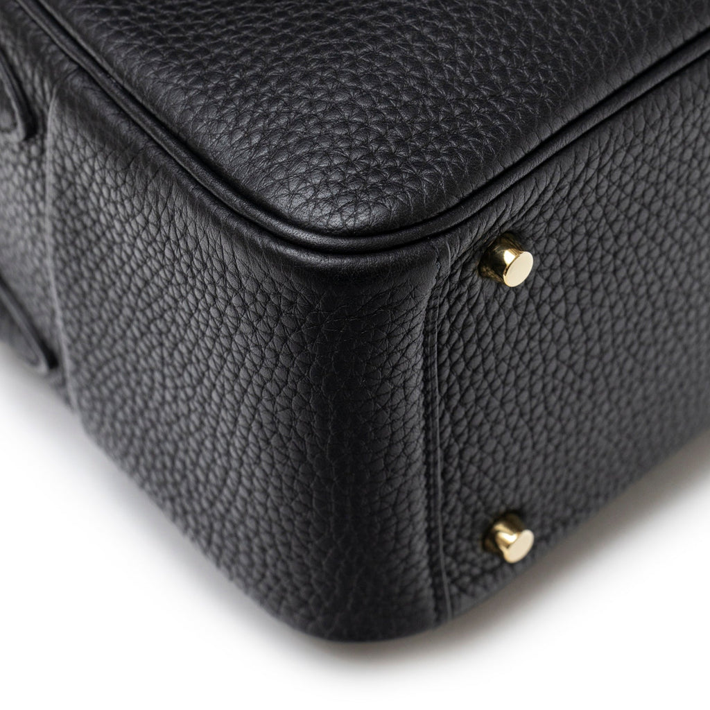 Hermès Mini Lindy I Black Clemence Gold Hardware