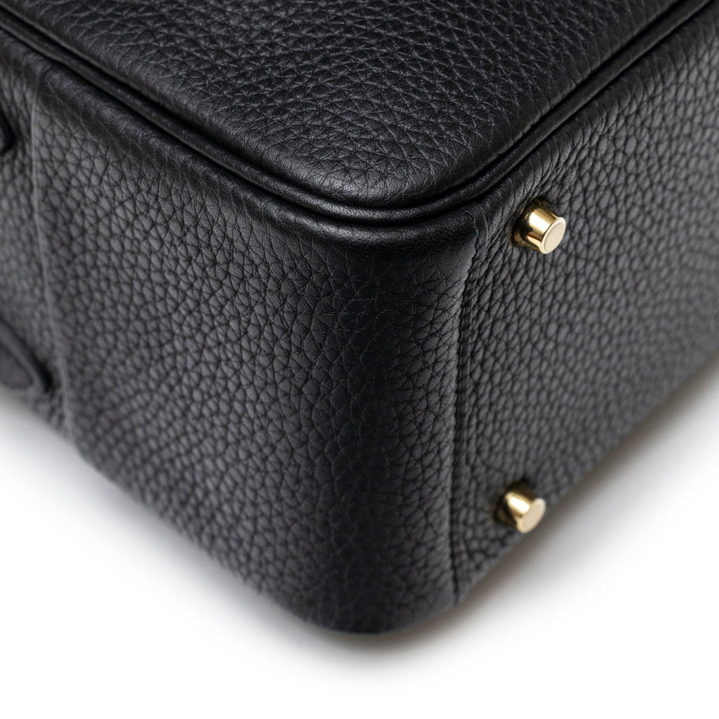 Hermès Mini Lindy I Black Clemence Gold Hardware