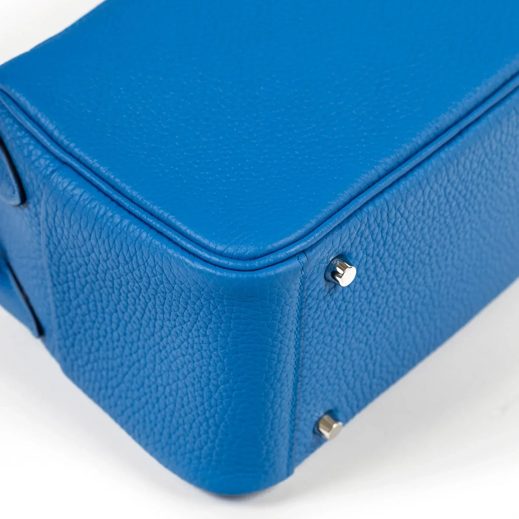 Hermès Mini Lindy I Blue Frida Clemence Palladium Hardware