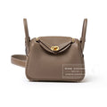 Hermès Mini Lindy I Etoupe Clemence Gold Hardware