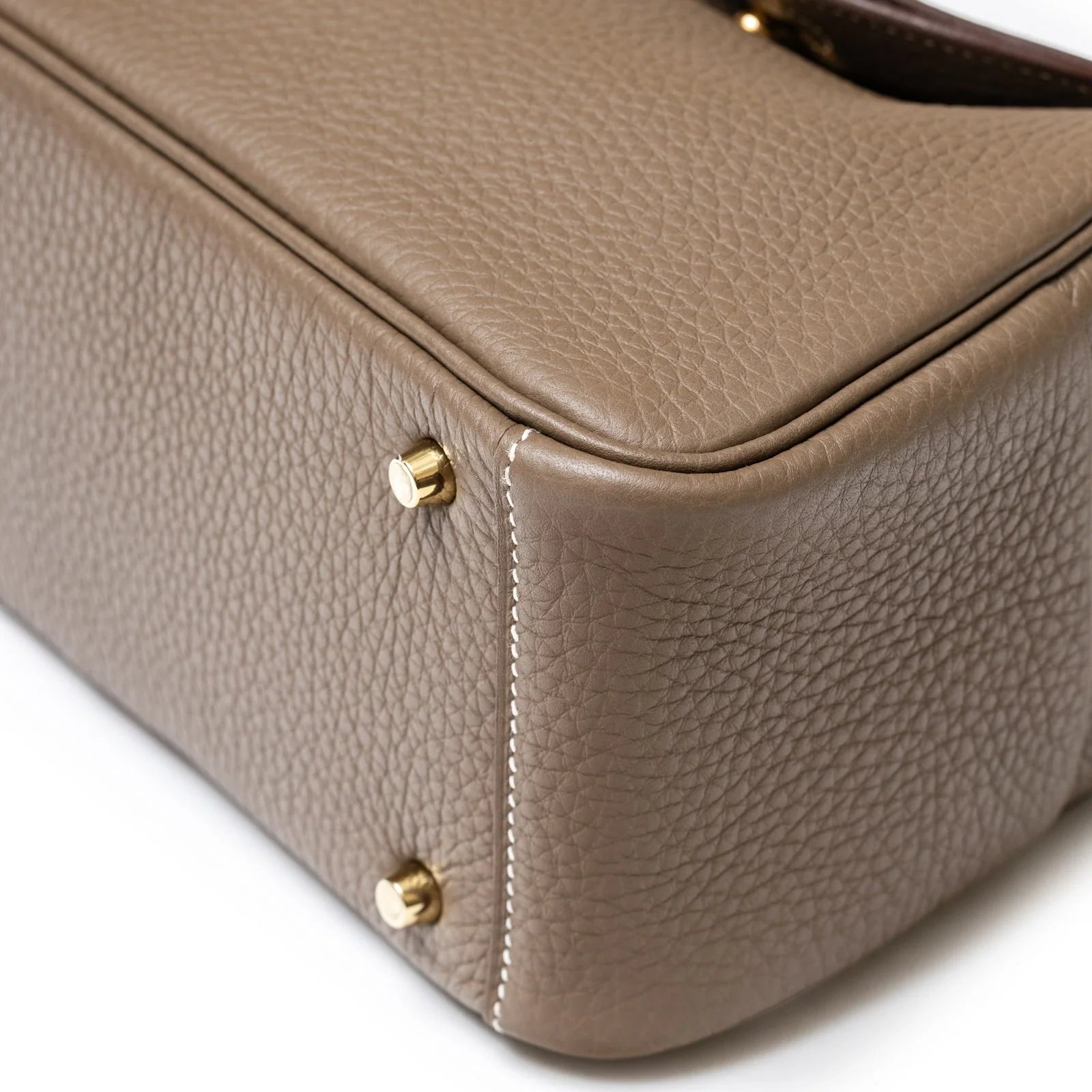 Hermès Mini Lindy I Etoupe Clemence Gold Hardware