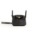 Hermès Mini Lindy II Black Clemence Palladium Hardware